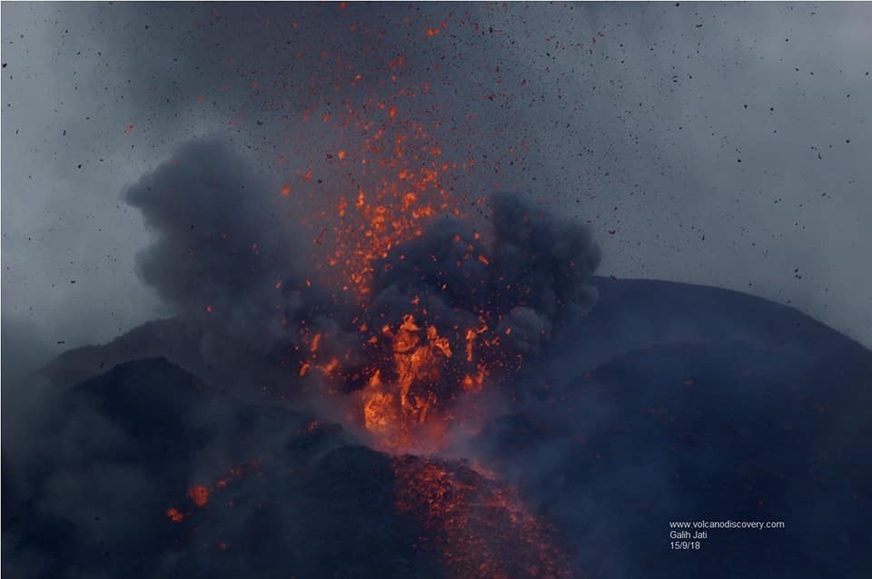 20 Septembre 2018. FR. La Réunion : Piton de la Fournaise , Colombie : Chiles / Cerro Negro , Italie : Campi Flegrei , Indonésie : Anak Krakatau .