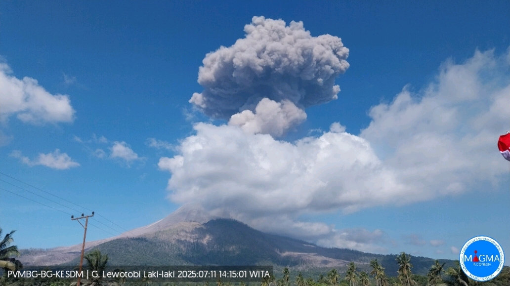 You are currently viewing July 12, 2025. EN. Indonesia : Lewotobi Laki-Laki , Alaska : Spurr , United States , Mount Rainier , Costa Rica : Poas , Colombia : Galeras .