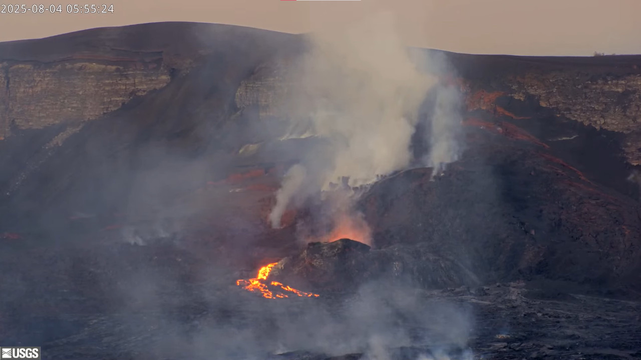 Lire la suite à propos de l’article 05 Aout 2025. FR. Hawaii : Kilauea , Kamchatka : Krasheninnikov , Indonésie : Dukono , Equateur : Sangay , Guatemala : Santiaguito .
