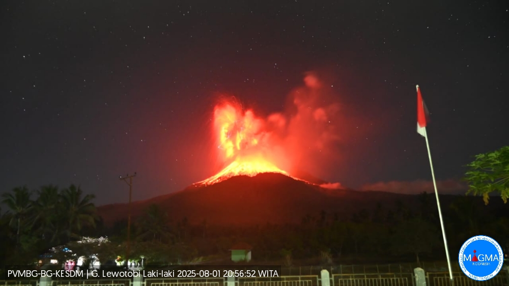 You are currently viewing 2 Aout 2025 . FR. Indonésie : Lewotobi Laki-laki , Kamchatka : Klyuchevskoy , Islande : Péninsule de Reykjanes , Italie / Sicile : Etna , Italie : Stromboli .