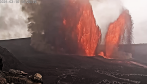 Lire la suite à propos de l’article 17 Février 2026. FR. Hawaii : Kilauea , Ile de La Réunion : Piton de la Fournaise , Indonésie : Merapi , Costa Rica : Rincon de la Vieja , Guatemala : Santiaguito .