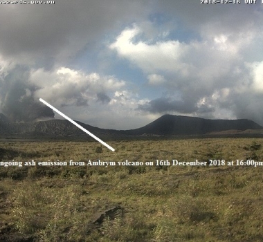 December 16 , 2018. EN.  Alaska : Veniaminof , Chile : Planchon Peteroa , Ecuador : Chiles / Cerro Negro , Vanuatu : Ambrym , Indonesia : Soputan .